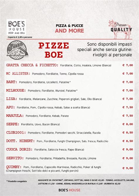 Da Boe Puccia&pizza aus SAN GIORGIO IONICO Speisekarte